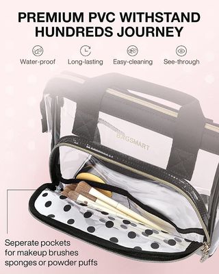 L'organisateur transparent Case de sac de maquillage de Lightweit pour les accessoires mignons d'articles de toilette de CosmeticsPouch de femmes balaye Polk