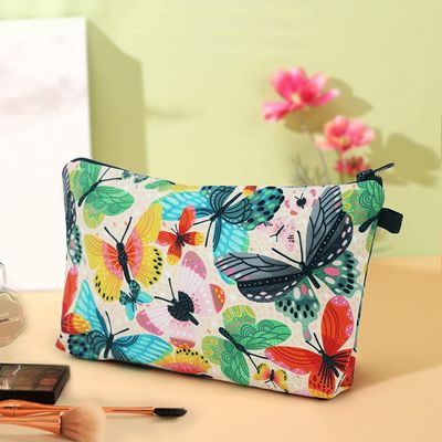 Sacs cosmétiques durables mous pour le petit organisateur coloré Zipper d'accessoires de sac d'article de toilette de sac de maquillage de papillon de femmes