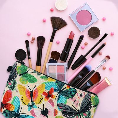 Sacs cosmétiques durables mous pour le petit organisateur coloré Zipper d'accessoires de sac d'article de toilette de sac de maquillage de papillon de femmes