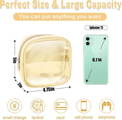 Bourse cosmétique de très bon goût de poche de tirette petit de sac mignon léger et imperméable de maquillage, transparente