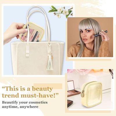 Bourse cosmétique de très bon goût de poche de tirette petit de sac mignon léger et imperméable de maquillage, transparente