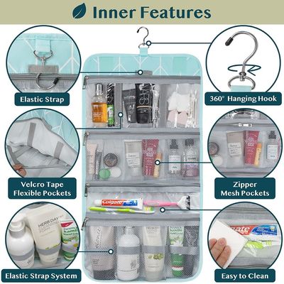 Sac accrochant d'article de toilette de voyage imperméable pliable pour des hommes de femmes