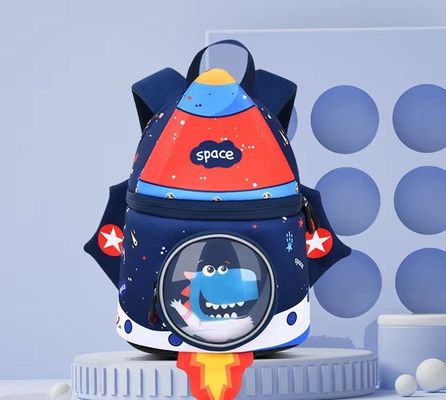 les enfants de la forme SBR de fusée baladent le sac d'éducation du néoprène 3D   sac à dos mou de fille de lumière de sac de jardin d'enfants