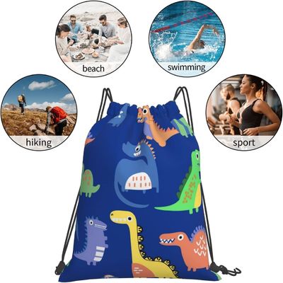 Les sacs de cordon de sac à dos de cordon pour des sacs de ficelle de danse de gymnase d'années de l'adolescence de garçons de filles d'enfants entassent en vrac les dinosaures imperméables