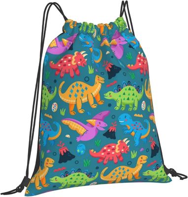 Les sacs de cordon de sac à dos de cordon pour des sacs de ficelle de danse de gymnase d'années de l'adolescence de garçons de filles d'enfants entassent en vrac dinosaure imperméable