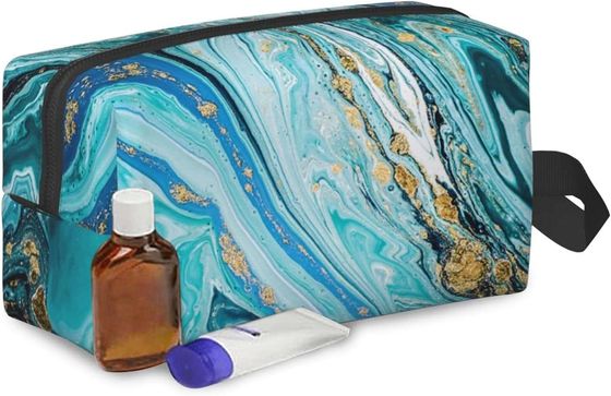 &amp;Store protecteur antichoc Kit Bag de rasage portatif, marbre bleu de jeune truie, sac de lavage pour le voyage, gymnase, camping