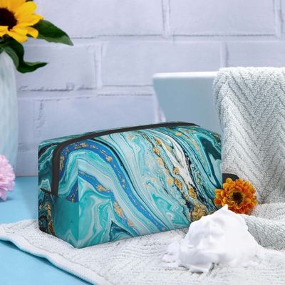 &amp;Store protecteur antichoc Kit Bag de rasage portatif, marbre bleu de jeune truie, sac de lavage pour le voyage, gymnase, camping