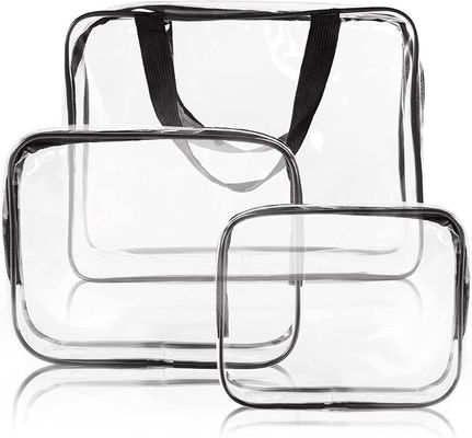 Sac lisse mou imperméable de voyage pour les articles de toilette - sacs clairs de maquillage de sac de maquillage de voyage avec la tirette