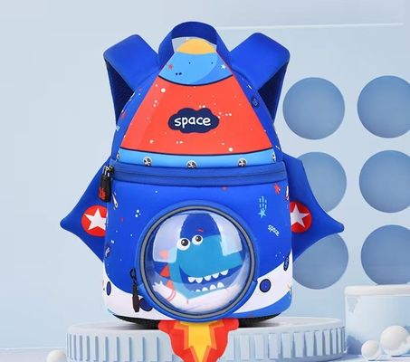 Les enfants de Rocket Shape SBR baladent le sac d'éducation du néoprène 3D 31 * 24 * 15 cm