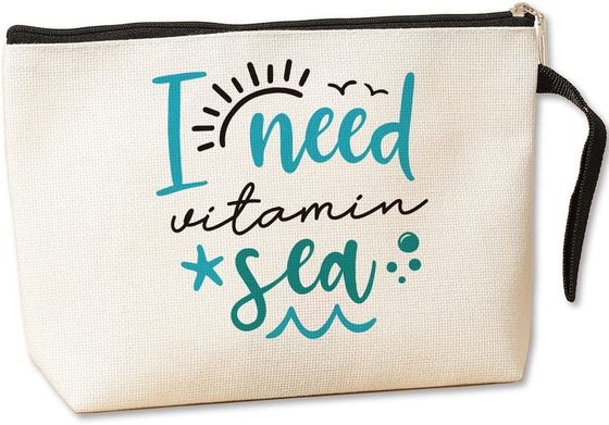 Soulagez le sac mou Lager Capacity Beach Themed imperméable de maquillage de tissu