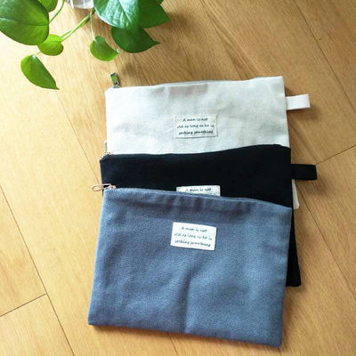 Adaptez la poche aux besoins du client plate noire de toile pour poche libre réutilisable de coton d'Ipad ECO la petite
