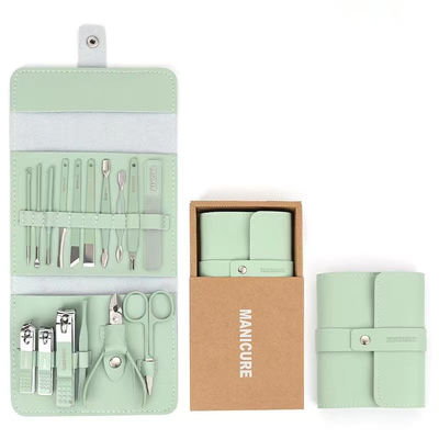 L'ongle Clippers d'ensemble de manucure usine des ciseaux Kit For Manicure Tools de coupeurs d'ongle de cuillère d'oreille d'acier inoxydable du ménage 4/12/16Pcs