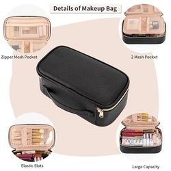 Petit sac cosmétique, sac mignon portatif de maquillage de voyage pour des femmes et filles