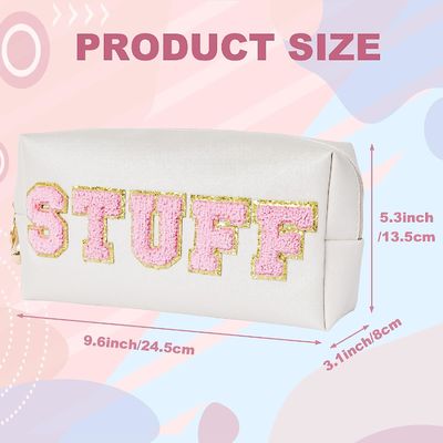 Organisateur imperméable Valentines Bag de voyage de lettre de Chenille de trèfle de sac de substance de maquillage de tirette