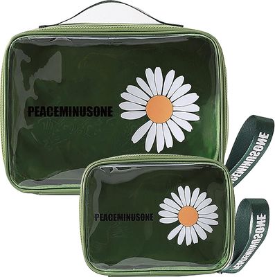 Daisy Transparent Cosmétique PVC Étanche Voyage Maquillage Sac Vert Pour Femmes Hommes