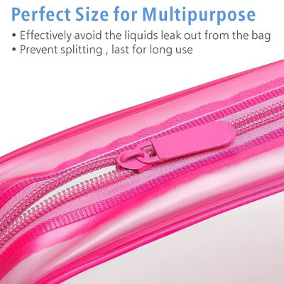 Sacs cosmétiques mous d'article de toilette de biens imperméables de rose avec la tirette