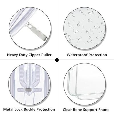 Sacs hygiéniques transparents, résistants à l'eau et écologiques, avec fermeture à glissière