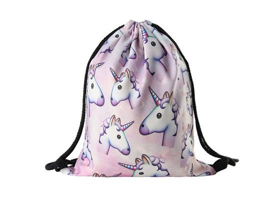 Sac à dos Unicorn Printed For Kids de sac de cordon de polyester d'impression de transfert