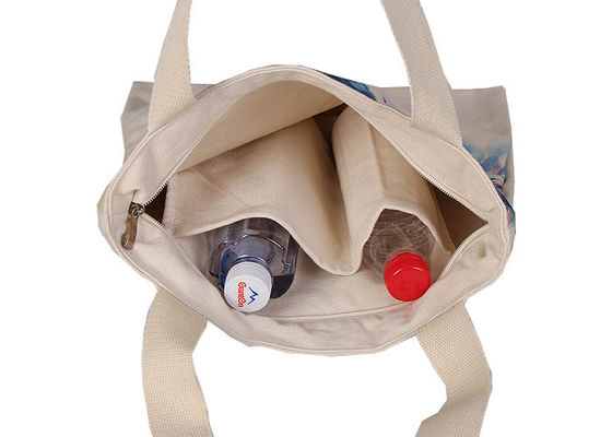 Sacs élégants Tote Bag With Zipper de toile d'Eco d'achats promotionnels