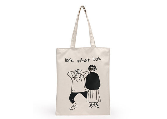 Plaine blanche Tote Bags Transfer Print Logo de taille en vrac de toile de coton