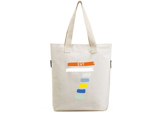 Grand Tote Bags Canvas Shopping Bags réutilisable pliable avec la fermeture éclair pour Madame