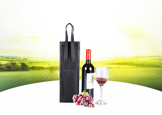 Le refroidisseur de vin noir en cuir de Vegan met en sac pour l'OEM de Champagne Cooler Bag de cadeau