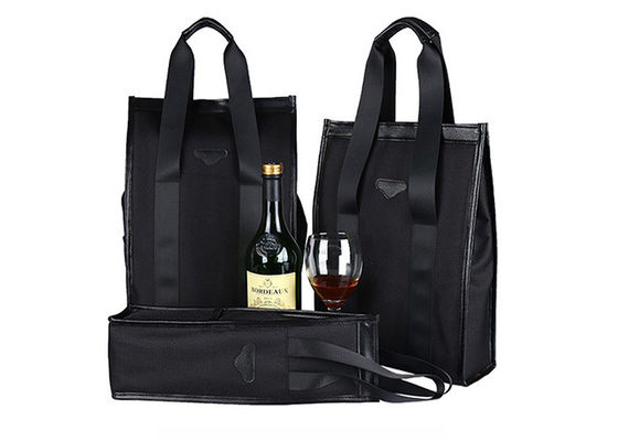 Le refroidisseur de vin noir en cuir de Vegan met en sac pour l'OEM de Champagne Cooler Bag de cadeau
