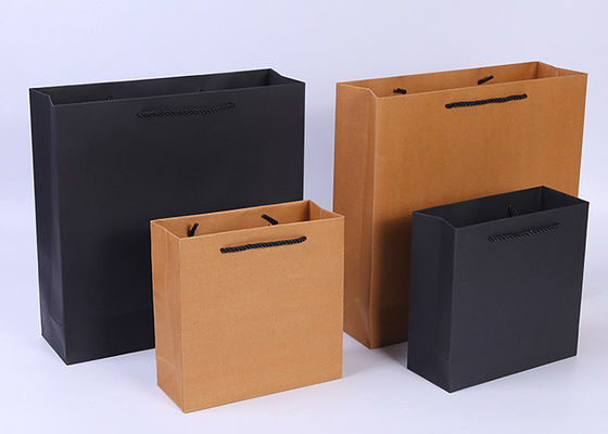 Sacs portatifs de cadeau de papier de Brown emballage, sacs à provisions de papier d'emballage de cadeau